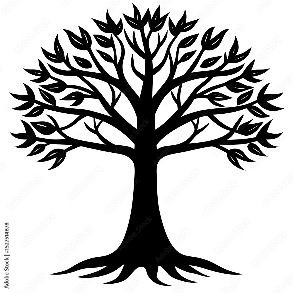 Obraz premium tree silhouette vector icon on white background