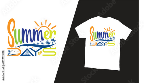 summer day vector t-shirt design 
