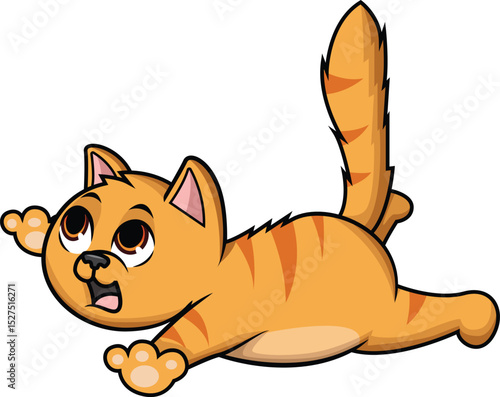 Foto Shocked Cat Falling Vector Image