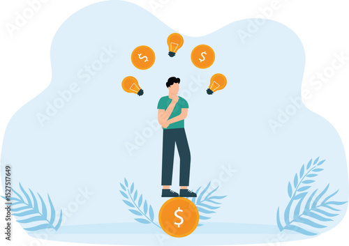 Idea to make money entrepreneur to invent and Idea to make money entrepreneur to invent and make profit from new idea, investing strategy or creativity to earn money concept, businessman entrepreneur 