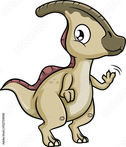 Cute Dinosaur Waving Vector Image