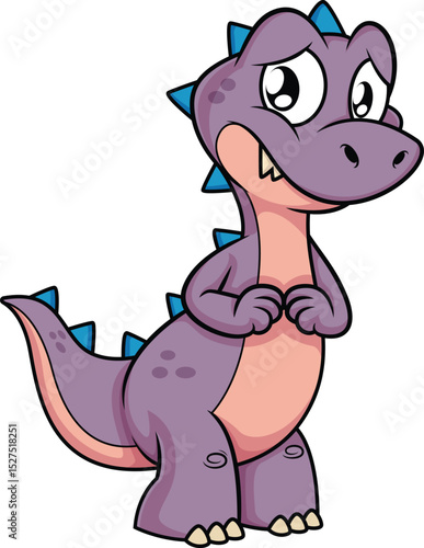 Cute Dinosaur Looking Sad Vector Image