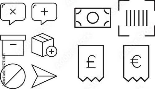 Simple Line Icons E-commerce, Payment, Shipping, and More - Vector EPS File
