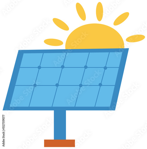solar panel and sun