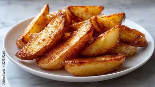 Wallpaper Mural Crispy Baked Potato Wedges on a White Plate Torontodigital.ca