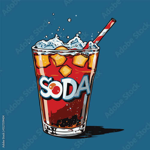 comic book style soda drink illustration