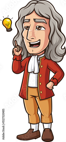 Isaac Newton Having An Idea Vector Image