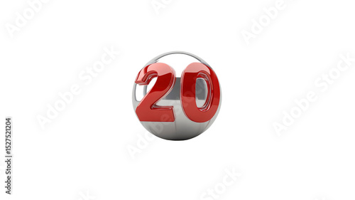 Red Number 20 on a Silver Sphere - 3D Render Free Download Red Number 20 on a Silver Sphere - 3D Render - GFXLoad