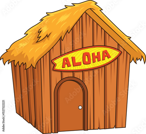 Hawaiian Hut Aloha Sign Vector Image