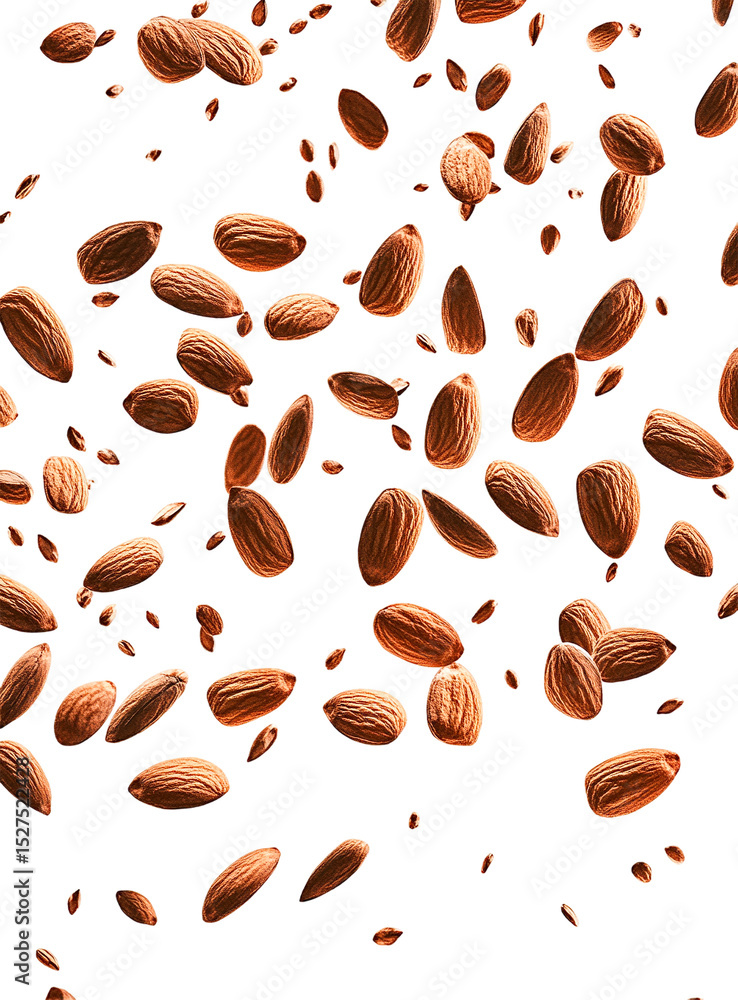 Falling almonds with transparent background, food photography, brown, healthy snack, nutritious, delicious, vertical image, studio shot, isolated almonds, almond pattern, nut background, Falling almonds with transparent background, food photography, brown, healthy snack, nutritious, delicious, vertical image, studio shot, isolated almonds, almond pattern, nut background,