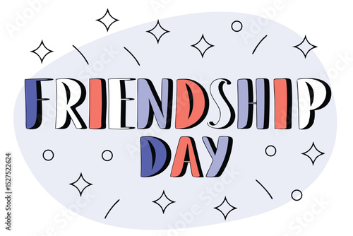 Playful colorful lettering design for friendship day celebration