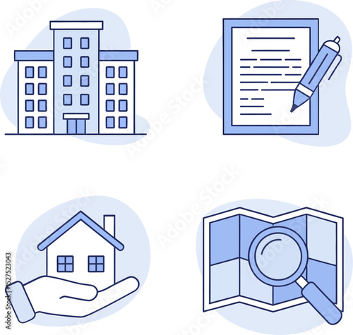 Wallpaper Mural Property entrance icons. Boundary gate, fence marker, parking lot and secure residence division documents   Torontodigital.ca