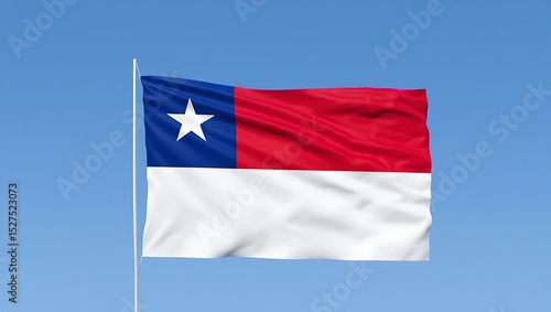 Free Download Chilean Flag A Vibrant Symbol of National Pride, History, and Identity, Waves Proudly in the Clear Blue Sky - GFXLoad