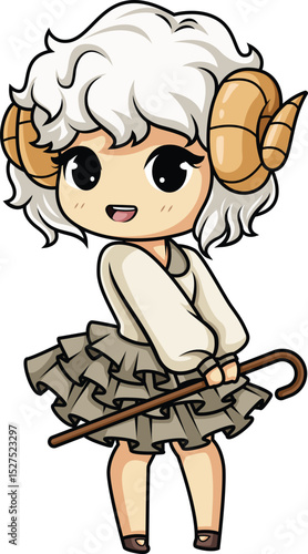 Kawaii Zodiac Aries Vector Image