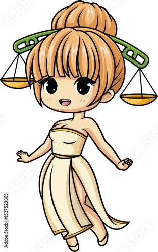 Kawaii Zodiac Libra Vector Image