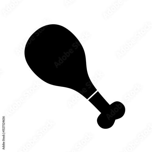 chicken thigh icon on white background