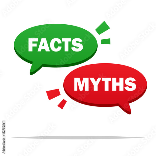 Facts and myths speech bubble sign vector isolated illustration
