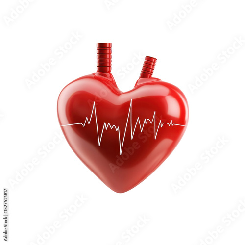 Wallpaper Mural Red Heart with EKG Beat Love Symbol Cardiology Concept Health Valentine s on transparent background Torontodigital.ca