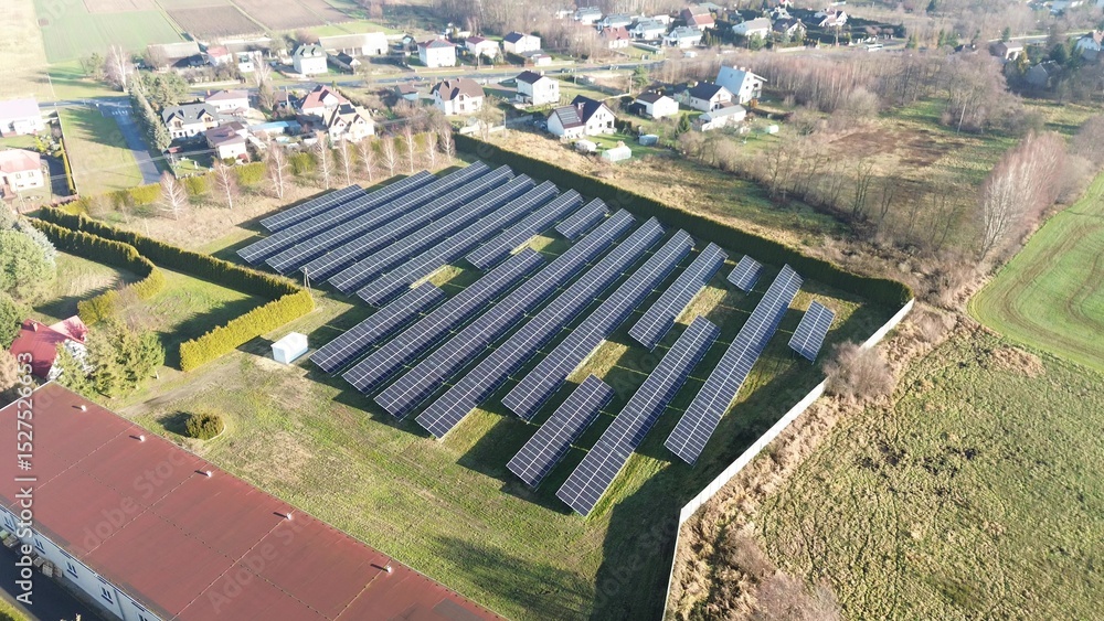 Fototapeta premium Large solar energy installation renewable power site
