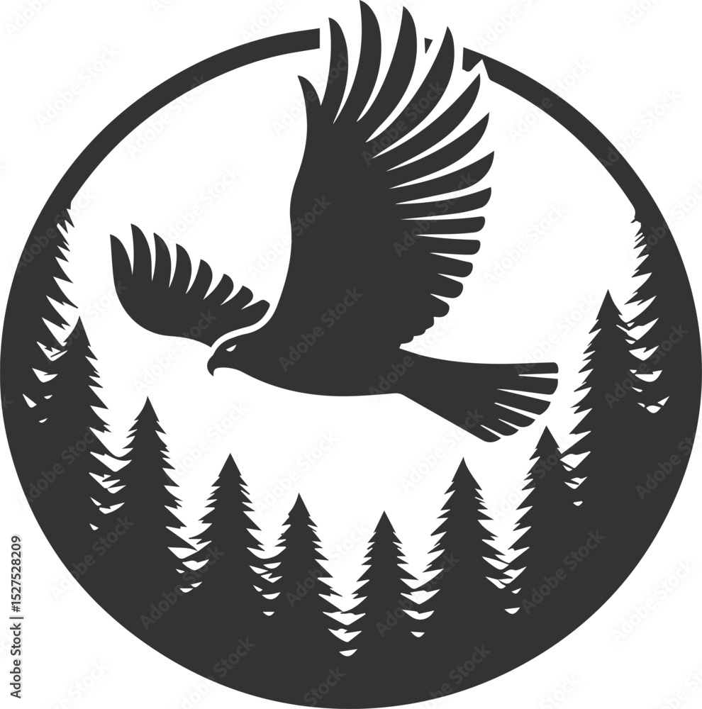 Obraz premium Hawk bird vector silhouette