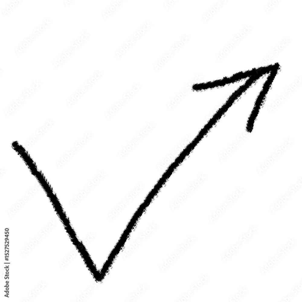 Fototapeta premium Arrow grunge vector icon. Arrow hand drawn texture. Arrow chalk vector.