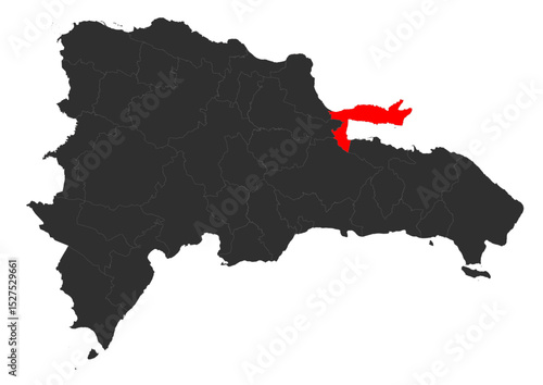 Samaná Province Vector Map (Red Highlight)
