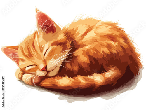 sleeping cat vector art
