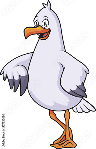 Seagull Leaning On Something Vector Image