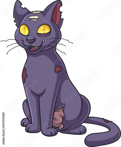 Creepy Zombie Cat Vector Image