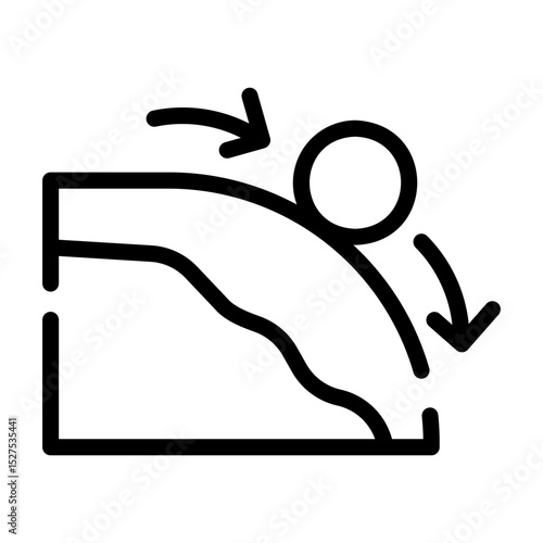 falling down Line Icon