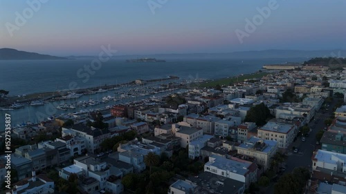 Experience breathtaking aerial views of the Bay Area at sunset, showcasing the Palace of Fine Arts and the iconic Golden Gate Bridge, blending natural beauty with manmade marvels