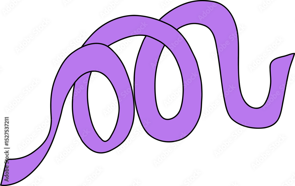 Obraz premium Purple ribbon with smooth curves and flowing shape, creating dynamic and elegant visual effect