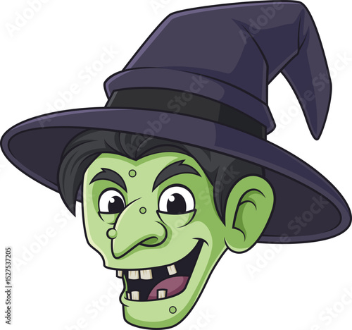 Evil Witch Head Vector Image
