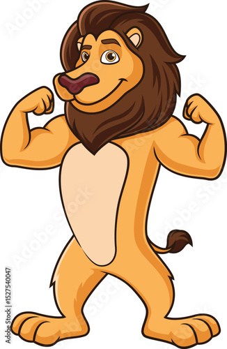 Lion Flexing Muscles Vector Image