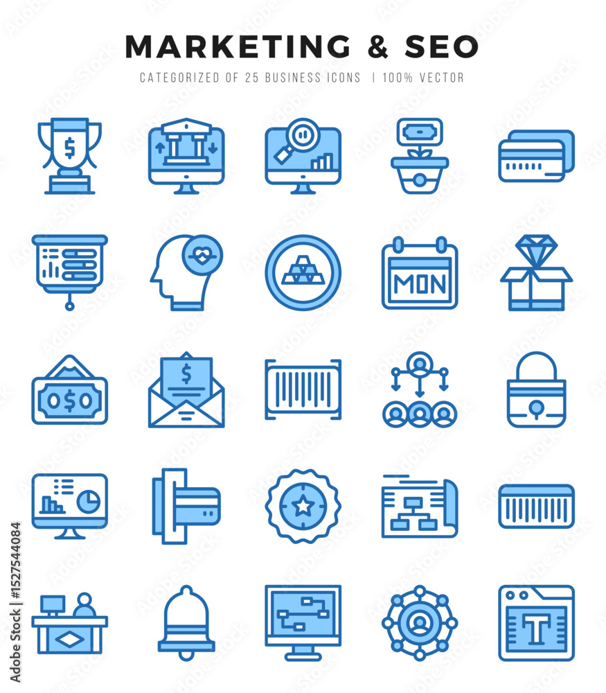 Set of Marketing & SEO icons. Vector Illustration. Set of Marketing & SEO icons. Vector Illustration.