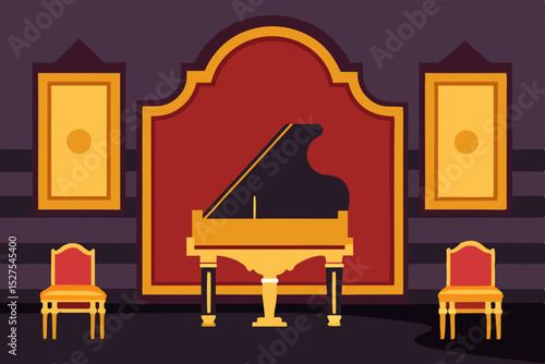 Elegant Grand Piano in a Classic Interior Setting A Musical Masterpiece