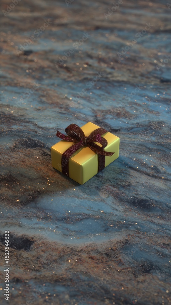 Naklejka premium Gift box on textured surface