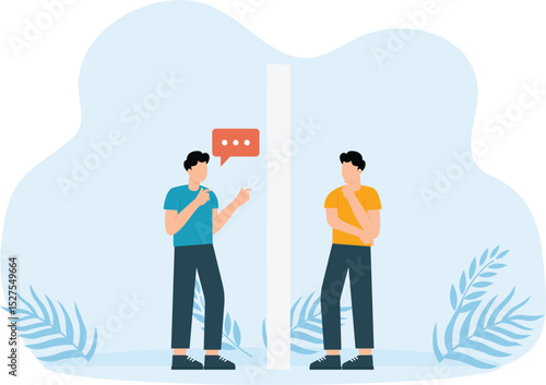 Business people meeting and talking. Bad communication misunderstandings create confusion in work.

