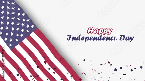 Happy Independence Day USA. American Flag with Confetti Celebration Background. Perfect for patriotic events, 4th of July celebrations, and national holidays in the USA.