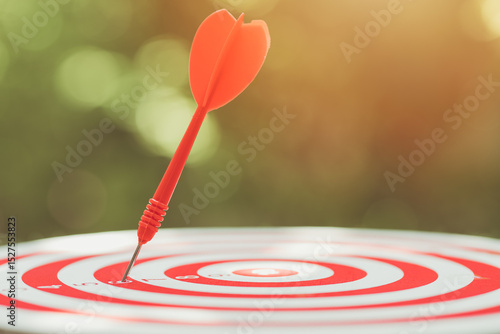 Fototapete arrow dart missing center target, business lost goal or aim objective fail conce