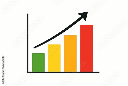 Free Download Rising Bar Chart with Arrow Showing Growth and Progress - GFXLoad
