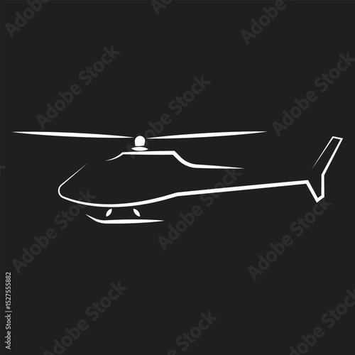 Helicopter minimalist shape logo design vector graphic symbol icon sign illustration creative idea