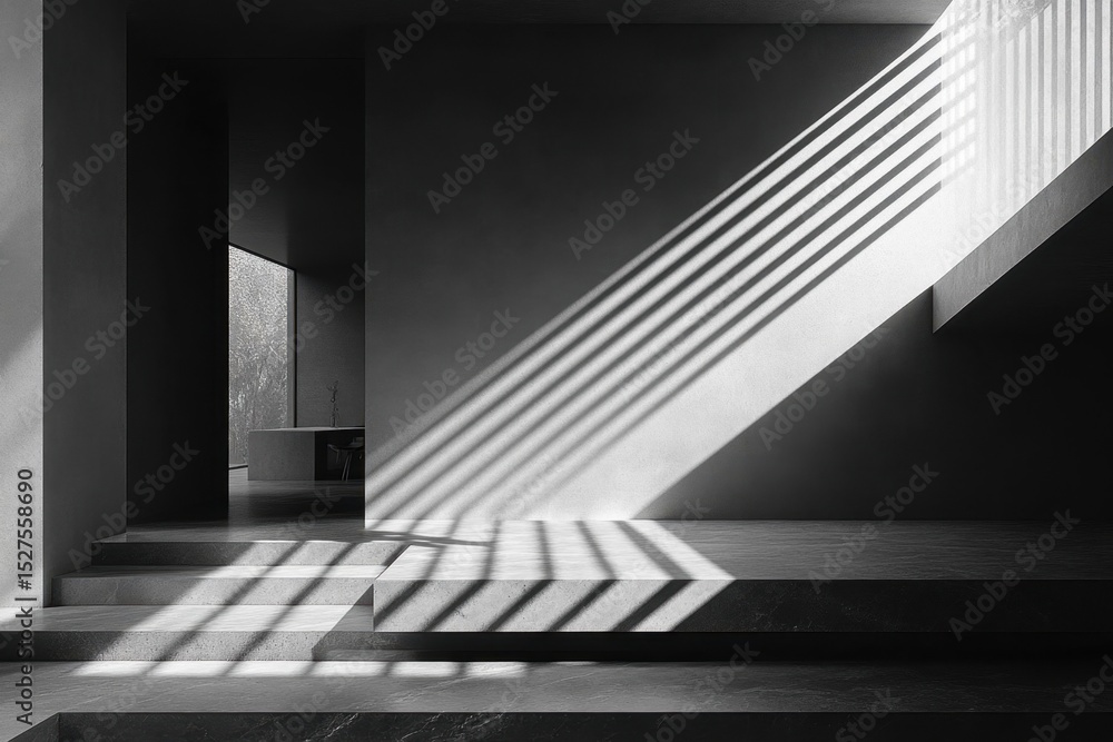 Obraz premium Modern interior design with dramatic shadows