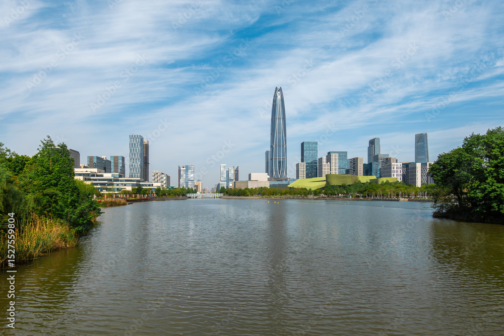 Fototapeta premium The skyline of Ningbo City, China