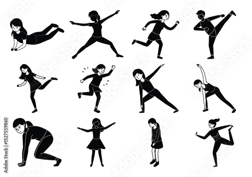 Isometric active children vector sat 