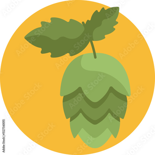 Stylized hop cone symbol representing a key ingredient in brewing beer.