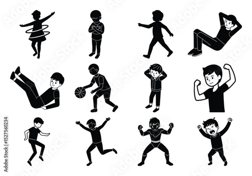 Isometric active children vector sat 