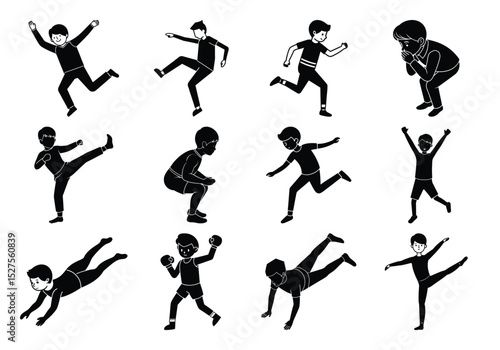 Isometric active children vector sat 