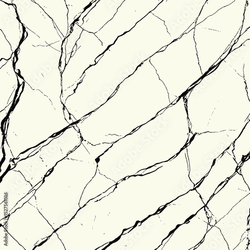 White marble background. Marbling venetian plaster pattern with black cracks. Abstract stone texture. Good for ceramic tiles, wallpapers print. Vector