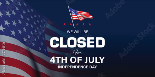 Happy 4th of July Independence Day USA background with the United States flag and 4th of July typography. vector illustration